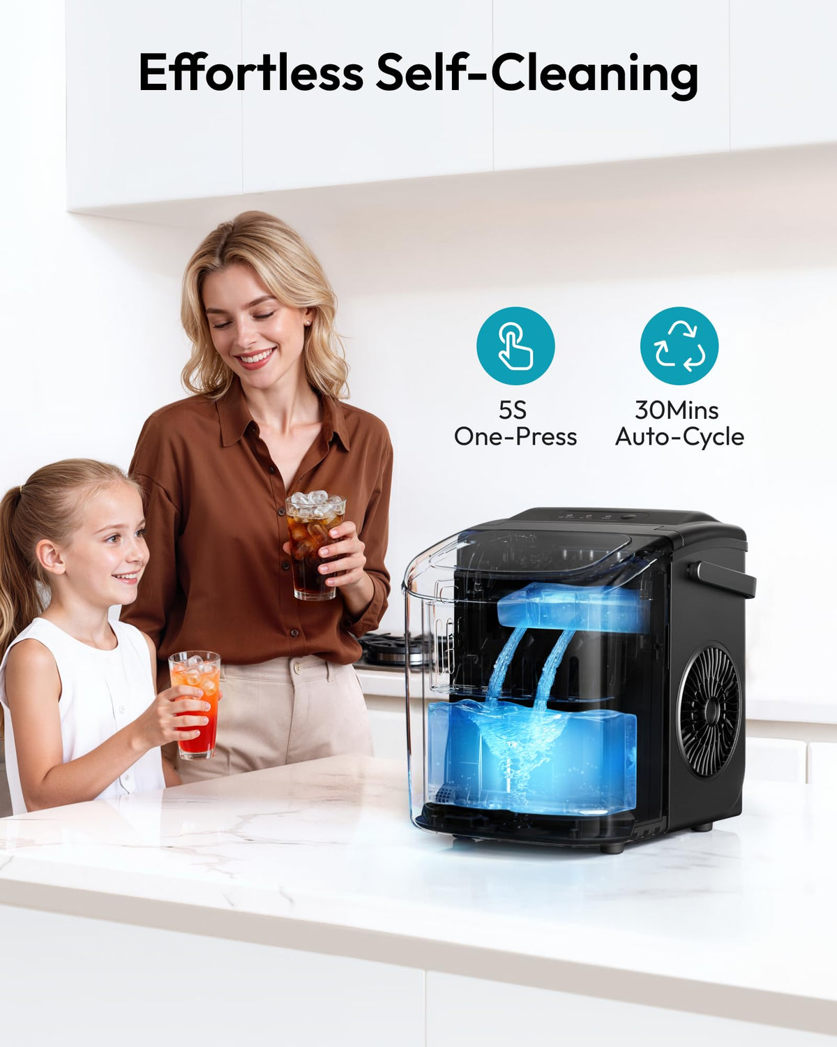 Euhomy Countertop Ice Maker Machine with Handle