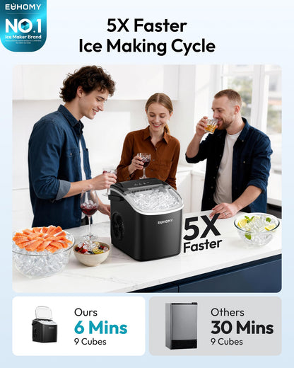 Euhomy Countertop Ice Maker Machine with Handle