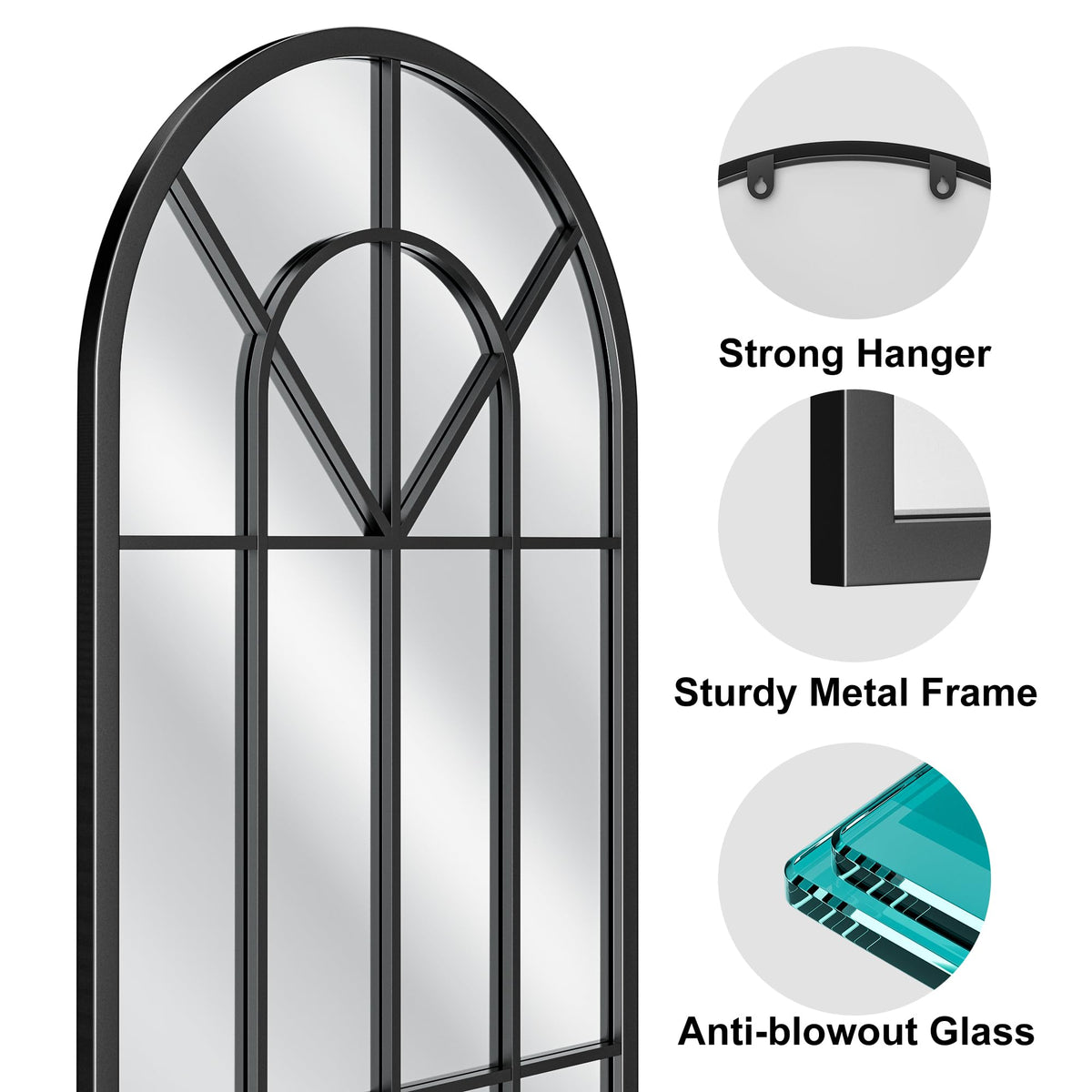 OGCAU Arched Full Length Mirror 76"x34"