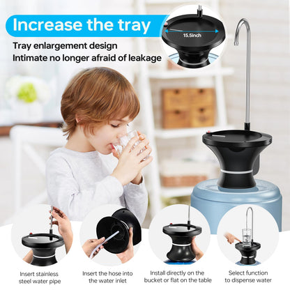 Drinking Water Dispenser Pump, Automatic Electric Drinking Water Bottle Pump for 2-5 Gallon Water Jugs
