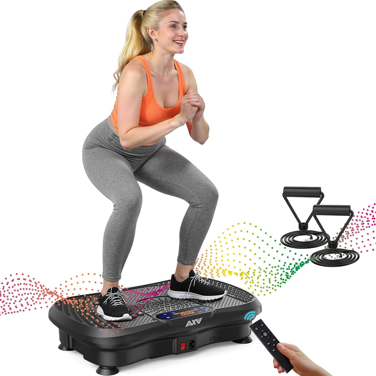 Axv Vibration Plate Fitness Platform Exercise Machine Vibrating Shaking Full Body Shaker Workout Vibrate Stand Shake Board Sport for Weight Loss Fat Burner for Gym Home Office
