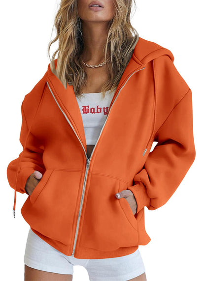 PRETTYGARDEN Women's Fall Zip Up Hoodies Sweatshirts