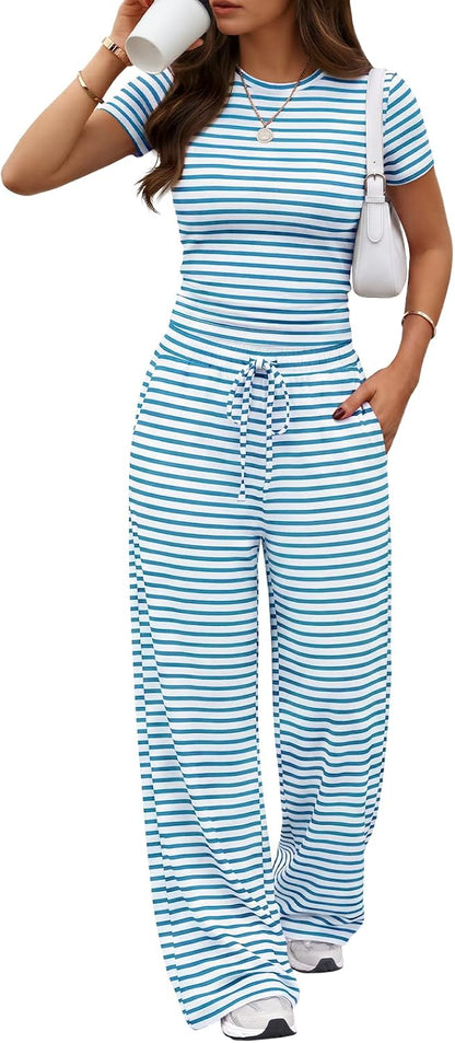 Trendy Queen Women's 2 Piece Matching Summer Lounge Set with Pockets