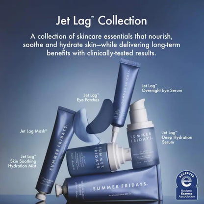 Summer Fridays Jet Lag Hydrating Eye Patches - De-puffing Hydrogel Under Eye Masks with Hyaluronic Acid, Caffeine + Peptides - Soothing + Refreshing At-Home + Travel Skin Care (6 Pairs)
