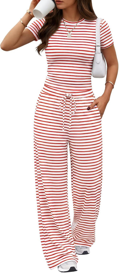 Trendy Queen Women's 2 Piece Matching Summer Lounge Set with Pockets