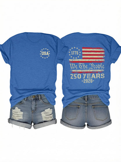 American Flag Shirts for Women 4th of July T-Shirts Usa Graphic Tees Casual Blouse Tops