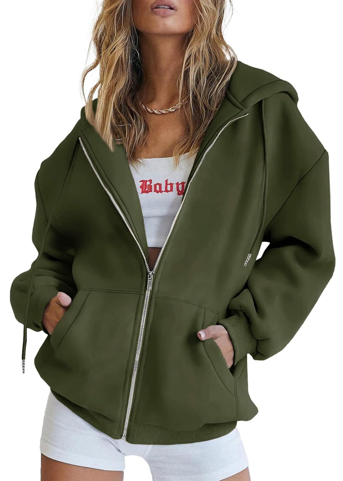 PRETTYGARDEN Women's Fall Zip Up Hoodies Sweatshirts