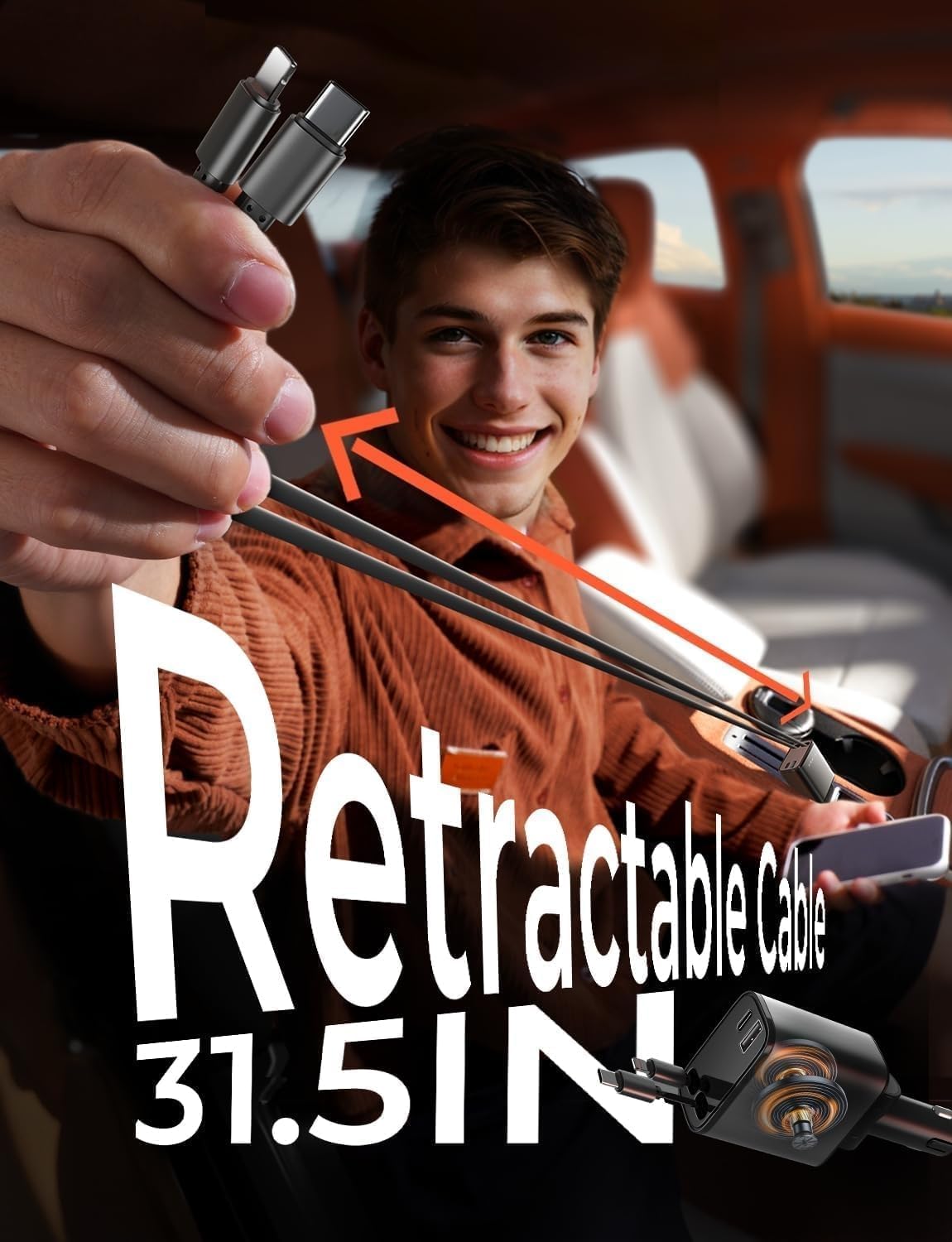 Lisen Retractable Car Charger