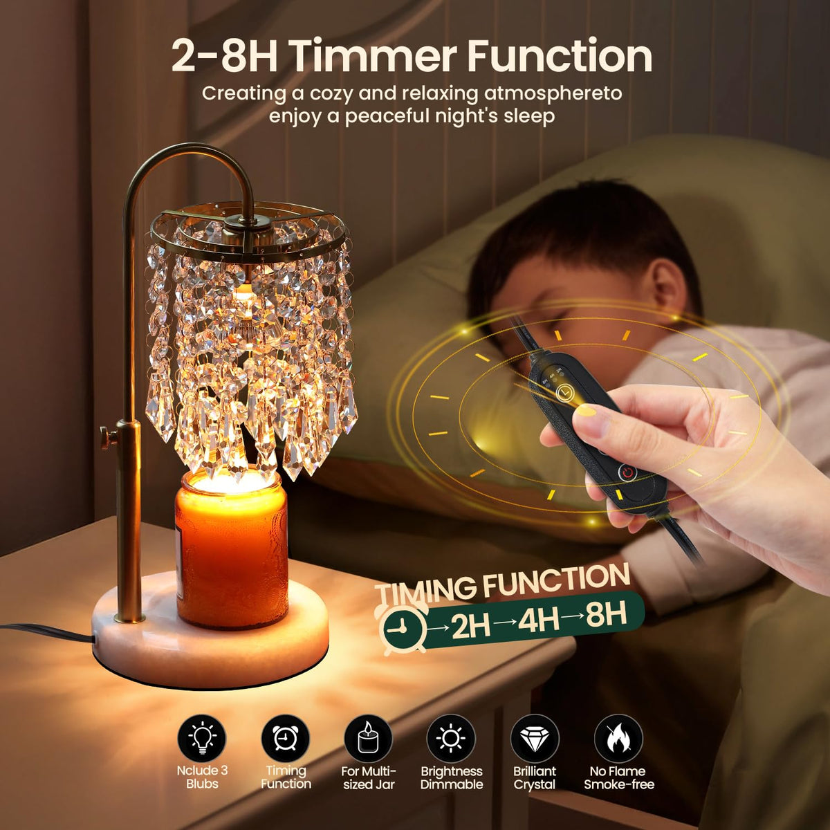 Candle Warmer Lamp with Timer & Dimmer
