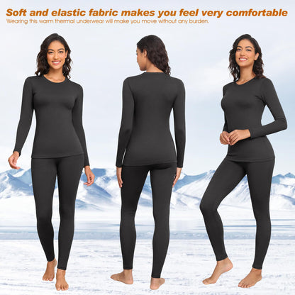Thermal Underwear for Women Thermal Set Fleece Lined Leggings Long Johns