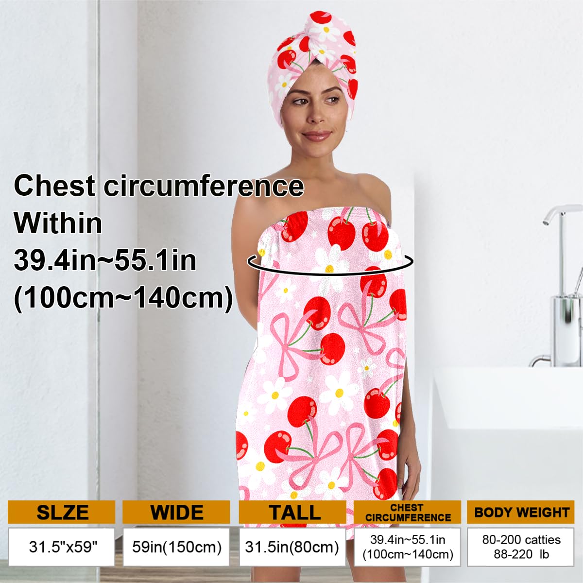 Bath Wrap and Hair Drying Towel Set – Microfiber Quick Dry