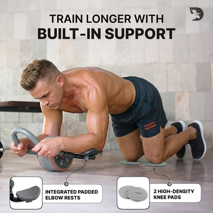 Dmoose Fitness Ab Roller Wheel with Elbow Support & 2 Knee Pads