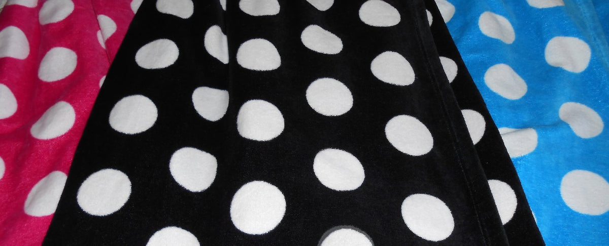 BY LORA Polka Dot Cotton Womens Terry Velour Spa Wrap Towel