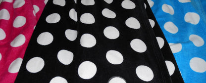 BY LORA Polka Dot Cotton Womens Terry Velour Spa Wrap Towel
