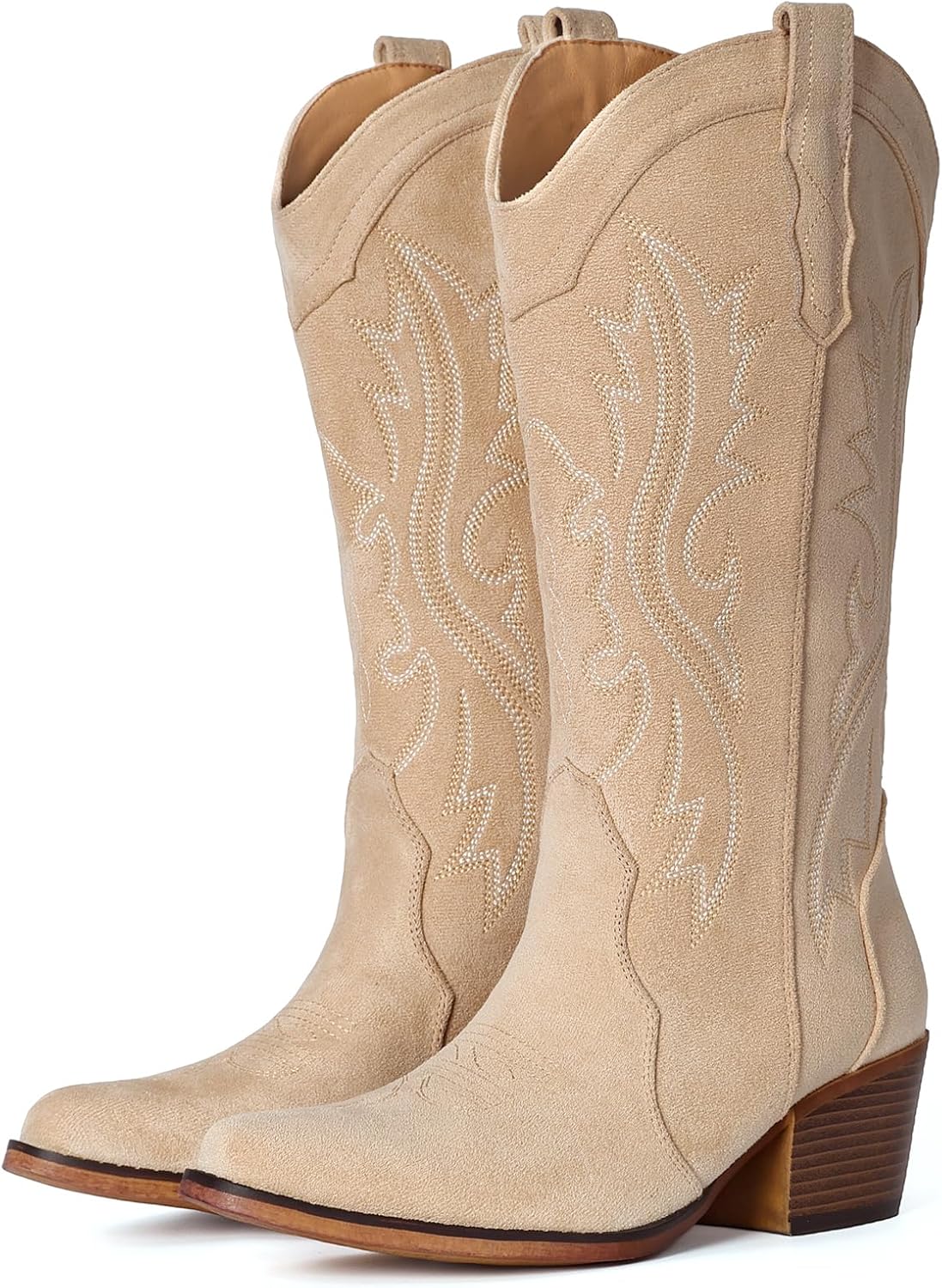 BEST SELLER - IUV Cowboy Boots For Women Western Cowgirl Boots Mid Calf Snip Toe
