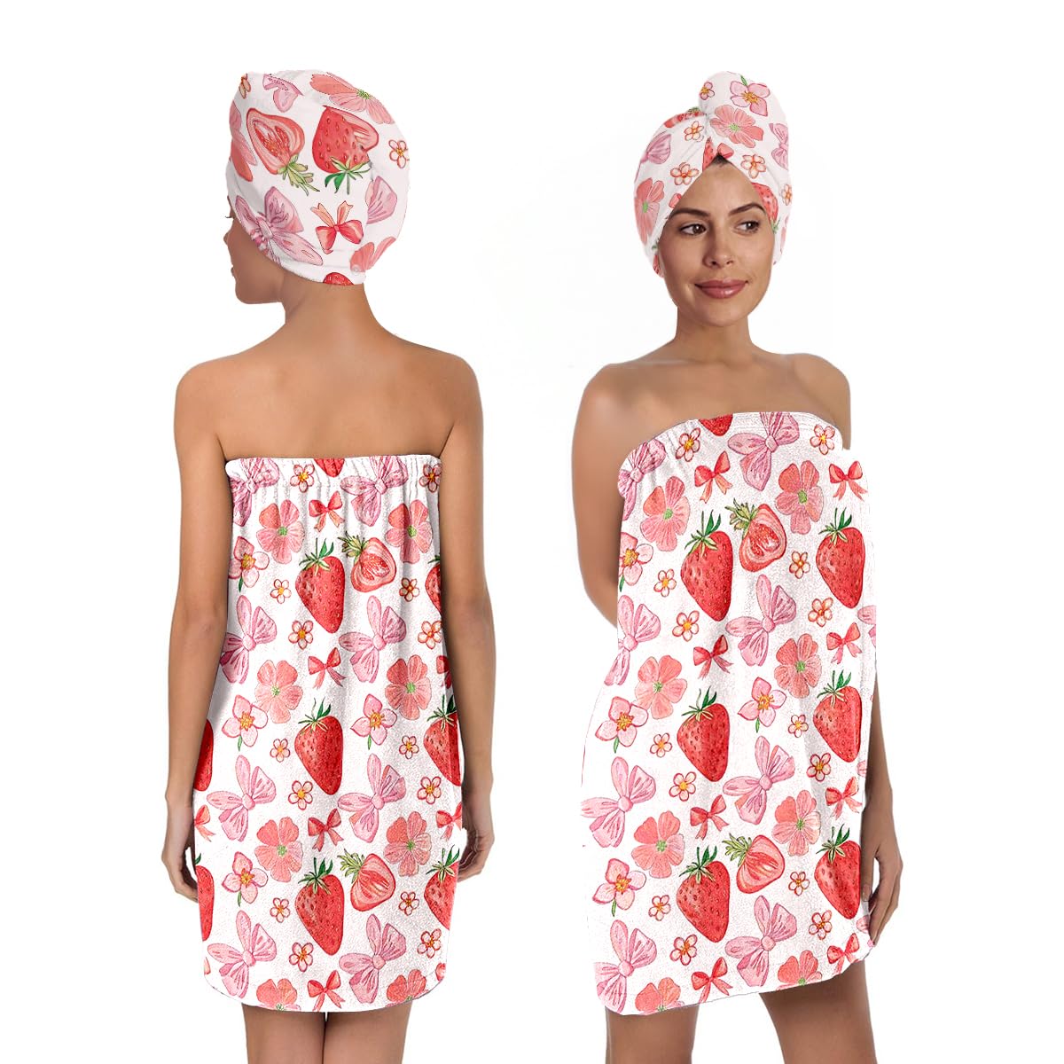 Bath Wrap and Hair Drying Towel Set – Microfiber Quick Dry