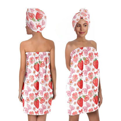 Bath Wrap and Hair Drying Towel Set – Microfiber Quick Dry