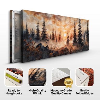 Rustic Forest Sunset Wall Art