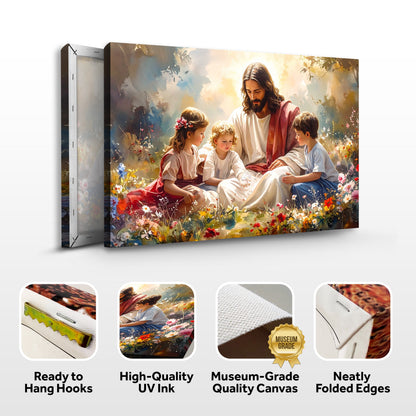 Jesus With Children Faith Wall Art II