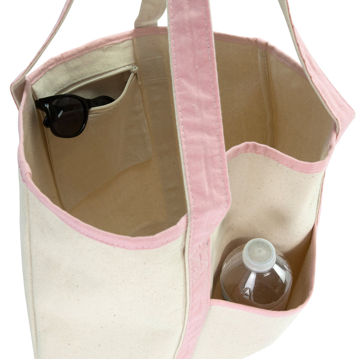 Dalix Women's Cotton Canvas Tote Bag Large Shoulder Bags Pink Monogram a - Z | Large