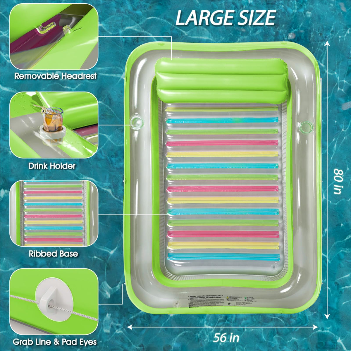 Inflatable Tanning Pool Lounger Float