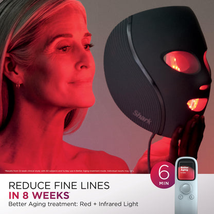 Shark CryoGlow LED Face Mask, Red Light Therapy, Under-Eye Cooling, FW312
