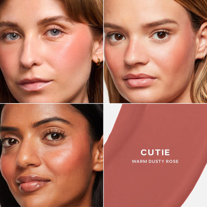 Saie Dew Liquid Blush for Cheeks - Hydrating Cream Blush Stick with a Blendable + Buildable Formula - Skincare Infused Dewy Cheek Tint for a Natural Flush - Glowy Makeup Essential - Baby (.40 Oz)