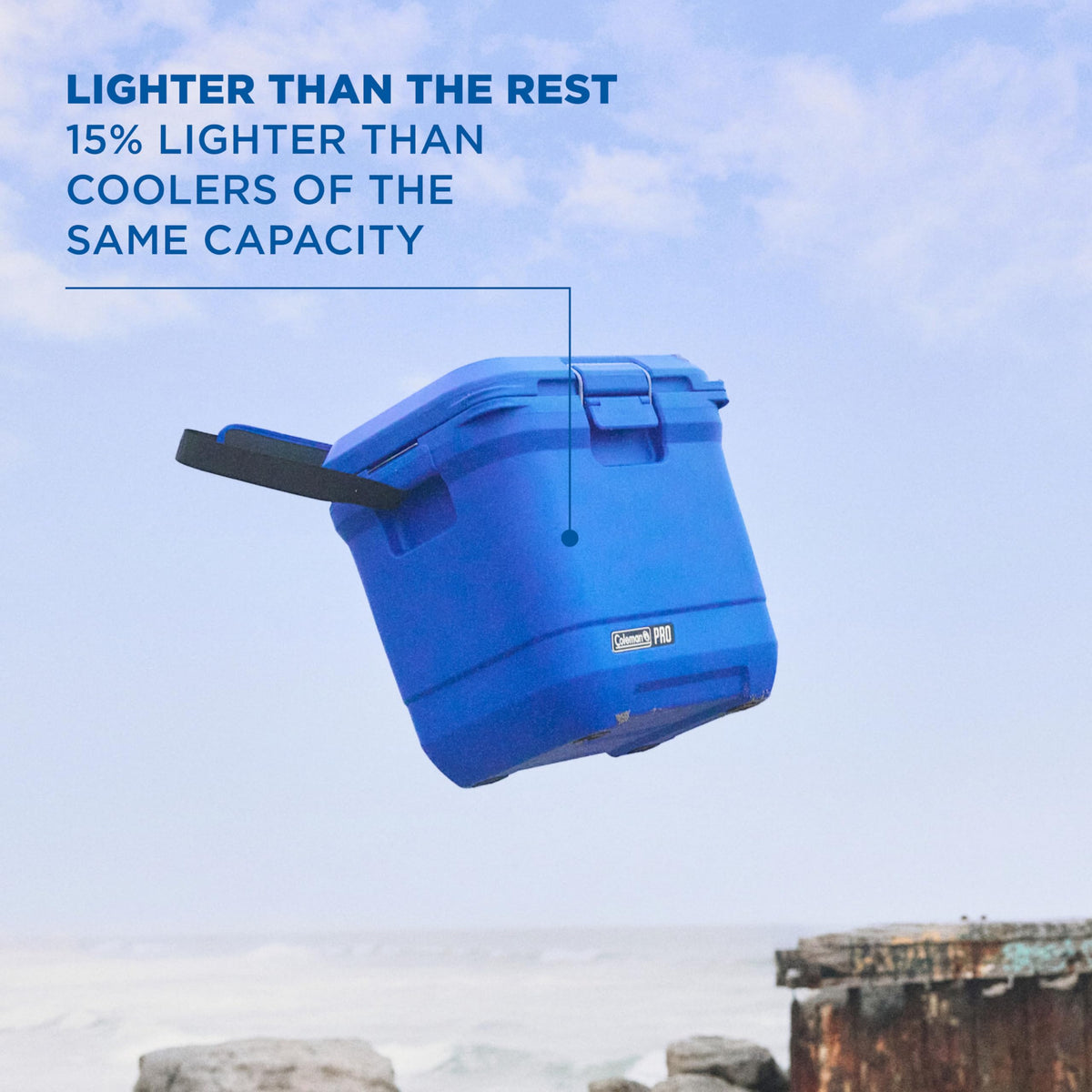 Coleman Pro Heavy-Duty 45qt Ultra-Light Premium Hard Cooler, Extra-Thick Insulation Keeps Ice Up to 4 Days, 74-Can Capacity