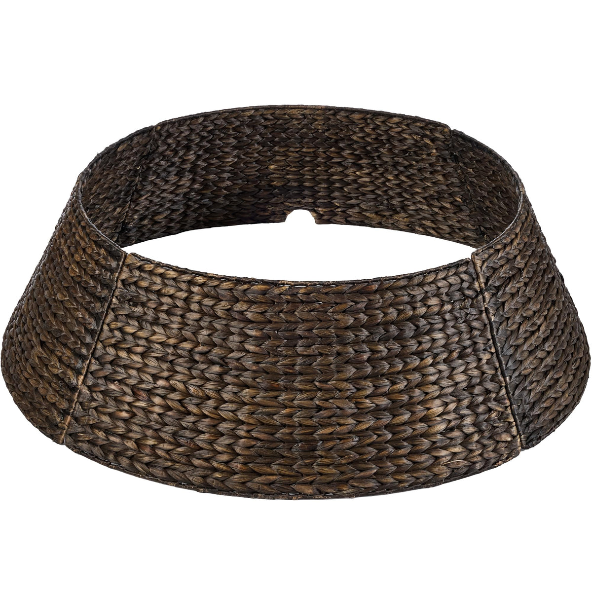 Best Choice Products 42in Christmas Tree Collar, Woven Hyacinth 4-Piece Holiday Rattan Tree Skirt Accessory for Home W/Cord Cut-Out - Chestnut