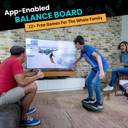 Gobalance Board - App-Enabled Balance Board. Smart Bluetooth Sensor, 12 Free Interactive Games - Fun, Balance Training and Home Gym Workout! Boost Coordination & Strength for Teens and Adults
