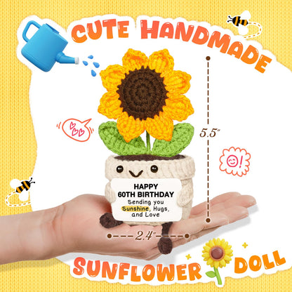 Handmade Positive Sunflower Crochet Decor