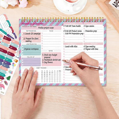 Thboxes Weekly Desk Planner, 8.5x11 In To Do List Notepad, 52 Sheets