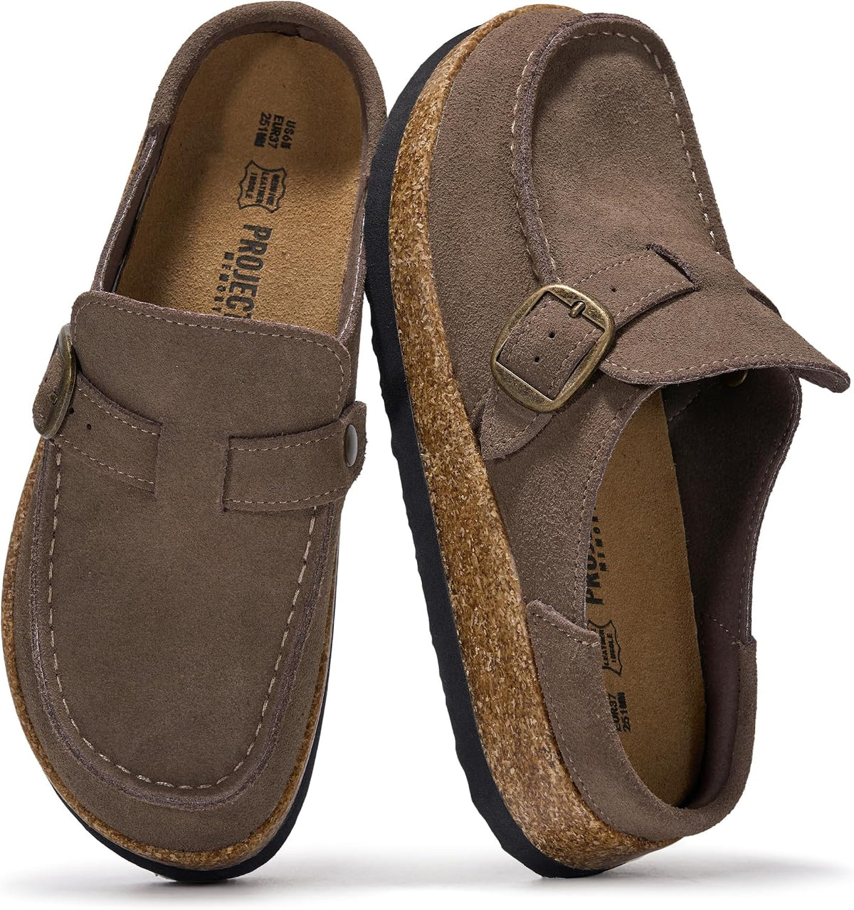 Project Cloud 100% Genuine Leather Moccasin Clogs for Women Fall Shoes