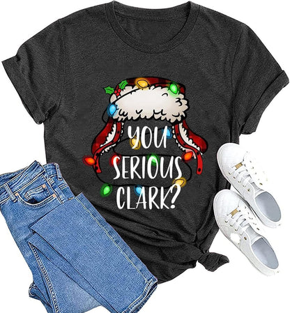 hcihgzr Christmas Shirts for Women Merry and Bright Christmas Shirt Xmas Tree Graphic Holiday T-Shirt Tops