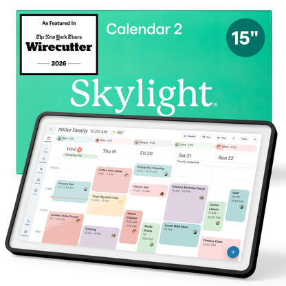 Skylight Calendar: 15-Inch Wall Planner Digital Calendar & Chore Chart, Smart Touchscreen Interactive Display