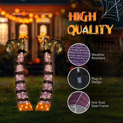 Aw 9Ft Animatronics Flying Witch Hovering Broom Animated Ac 100V-240V Halloween Outdoor Decoration Motion Activated