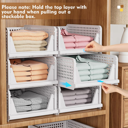 Snslxh 5 Pack Stackable Closet Storage Basket