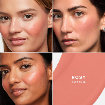 Saie Dew Liquid Blush for Cheeks - Hydrating Cream Blush Stick with a Blendable + Buildable Formula - Skincare Infused Dewy Cheek Tint for a Natural Flush - Glowy Makeup Essential - Baby (.40 Oz)