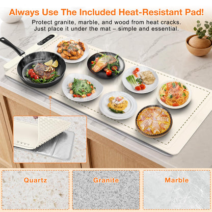 FYY Warming Mat for Food 24"x15", Rapid and Full Surface Heating
