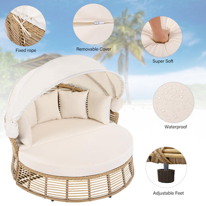 Lumisol Outdoor Sunbed with Retractable Canopy