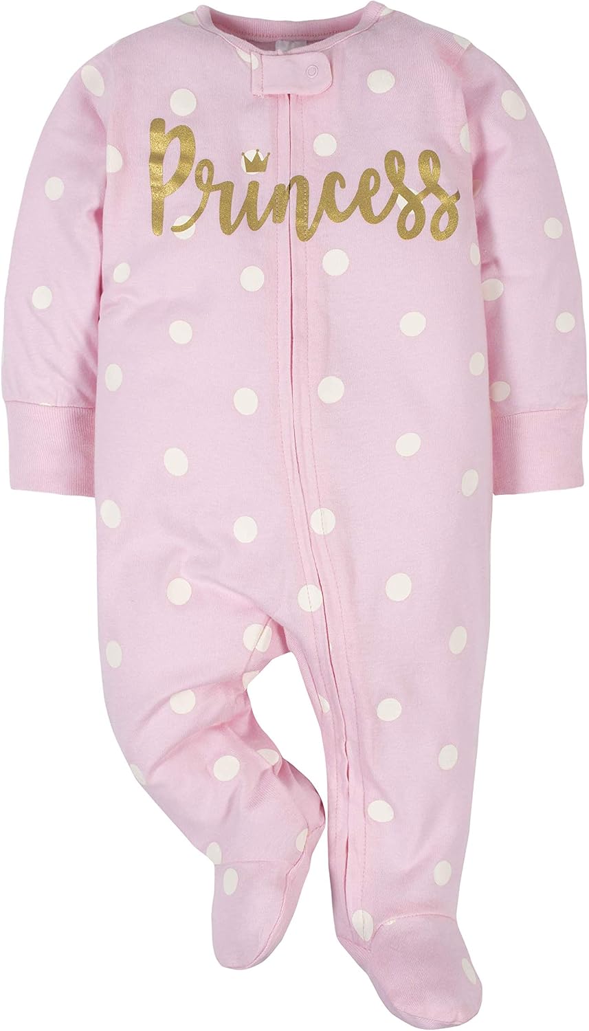 Gerber Baby Girls 4-Pack Sleep 'N Play Footie