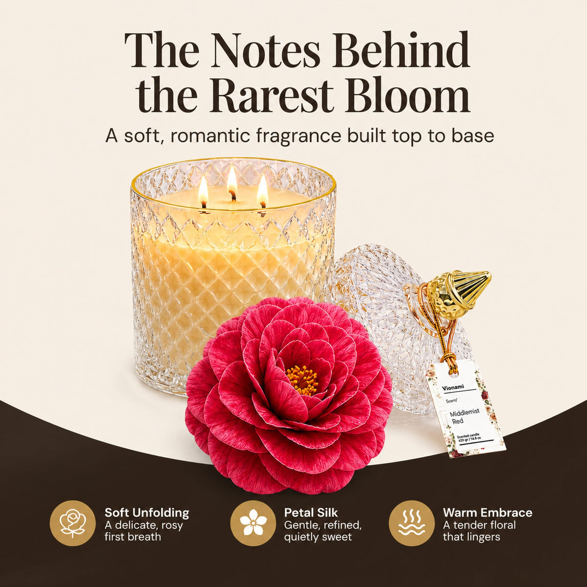 VIONAMI Ghost Orchid Rare Flower Fragrance Luxury Scented Candle