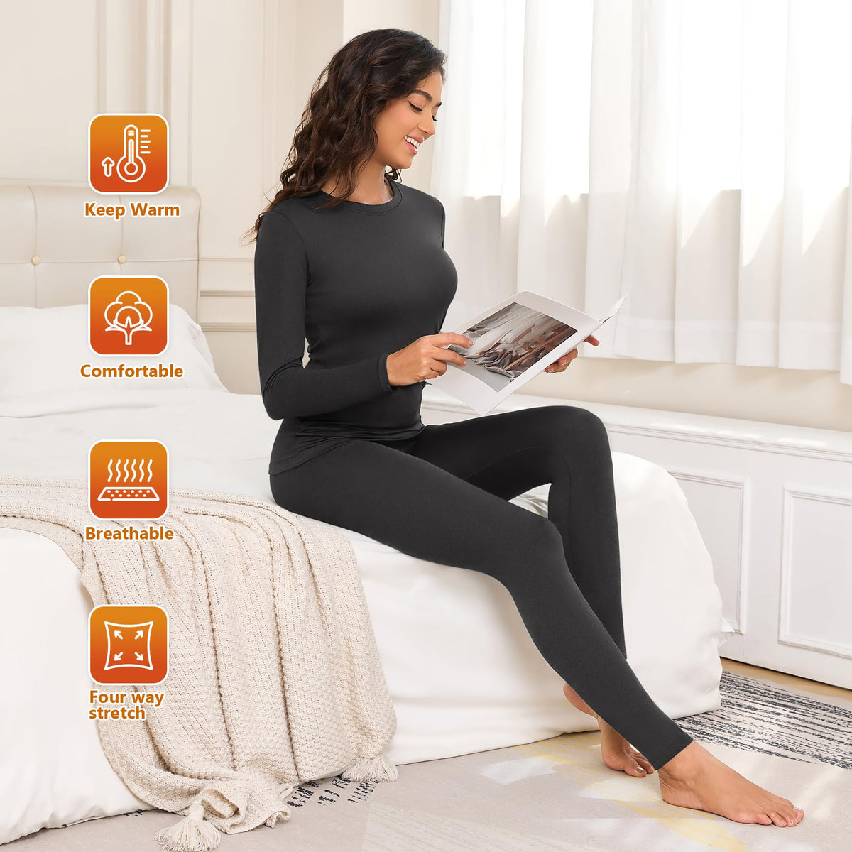 Thermal Underwear for Women Thermal Set Fleece Lined Leggings Long Johns