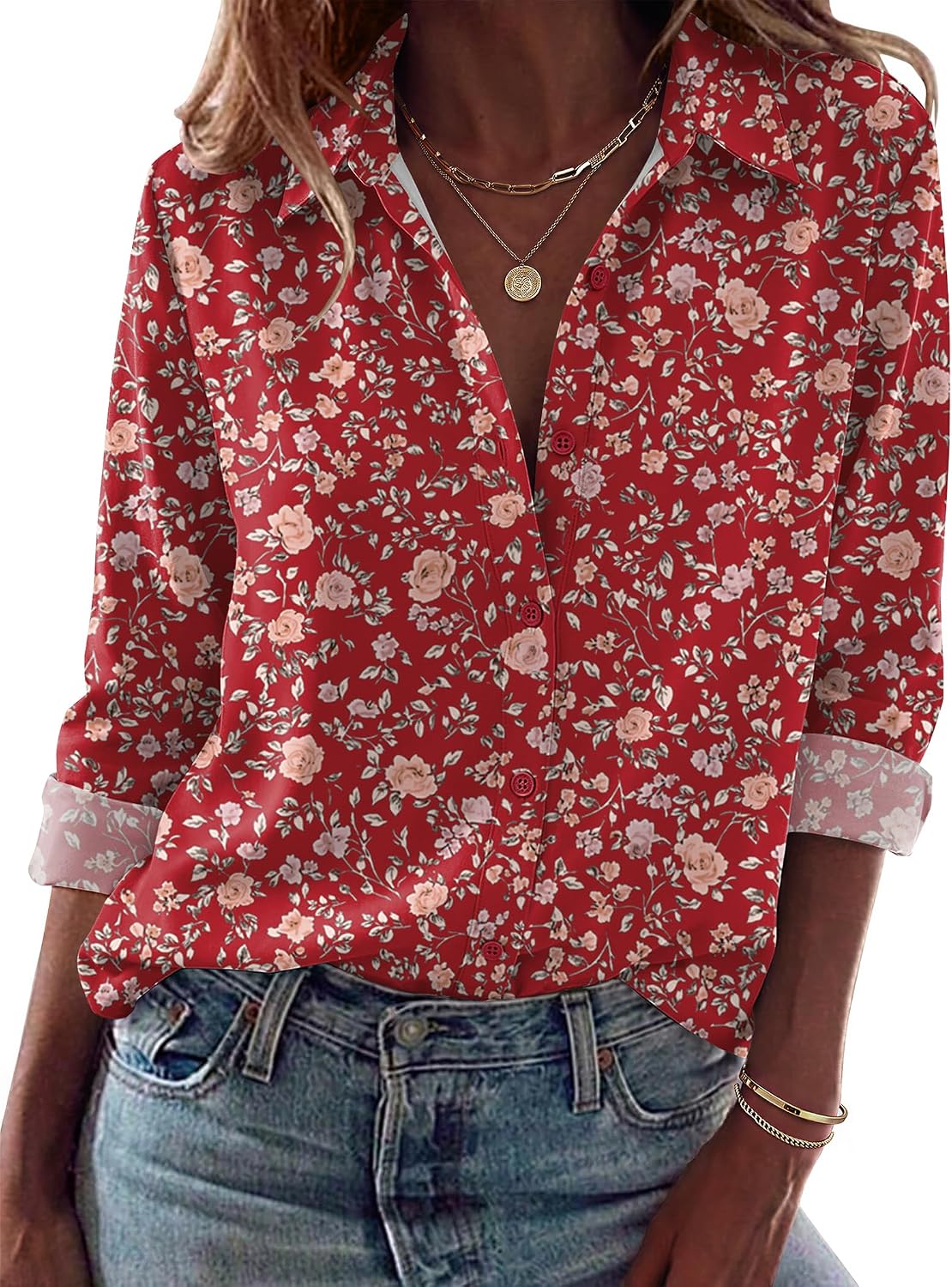 Zeagoo Blouses for Women Dressy Casual Long Sleeve Button Down Shirts Tops