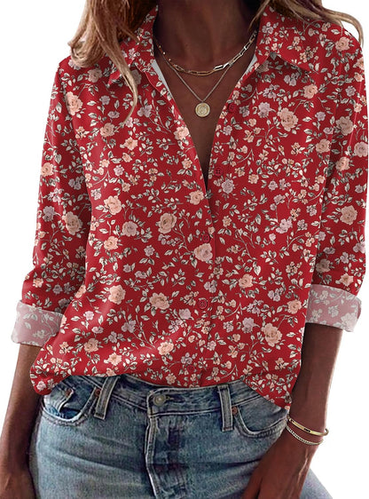 Zeagoo Blouses for Women Dressy Casual Long Sleeve Button Down Shirts Tops