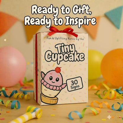 Emotional Support Gifts for Women - Positive Crochet Cupcake W/ 30 Uplifting Affirmation Cards