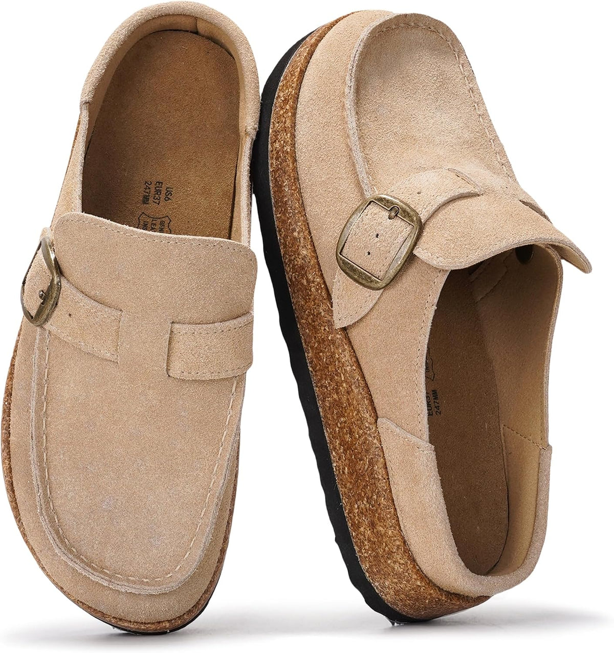 Project Cloud 100% Genuine Leather Moccasin Clogs for Women Fall Shoes