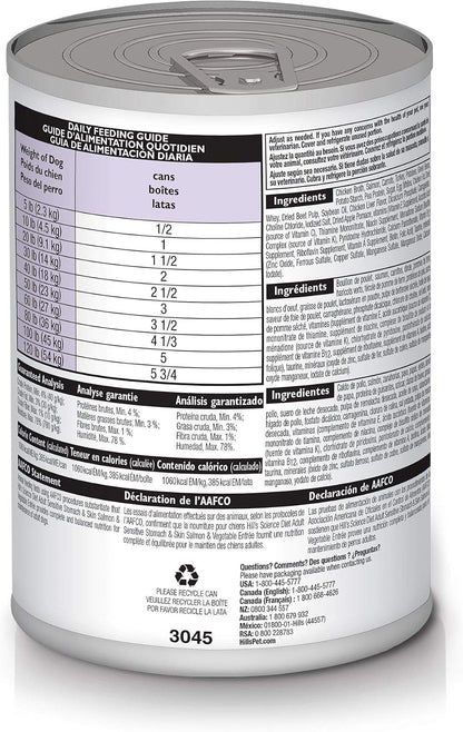 Hill's Science Diet Adult Sensitive Stomach & Skin Wet Dog Food, Turkey & Rice, 12.5 Oz. Cans, 12-Pack