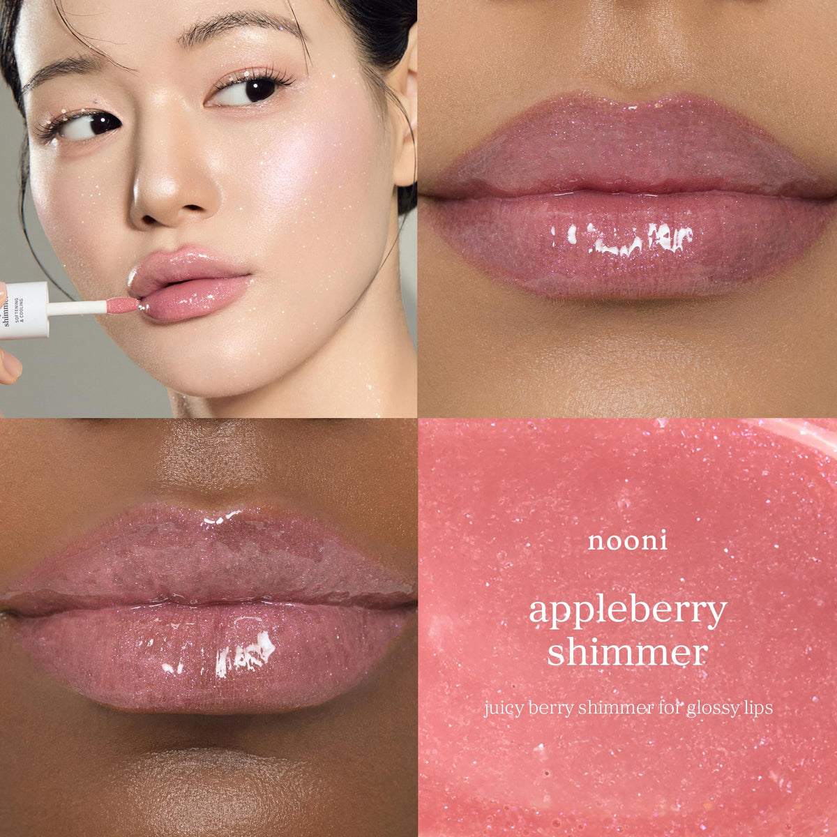 NOONI Korean Lip Oil - Applepeony - pH Color-Changing Plumping Lip Gloss