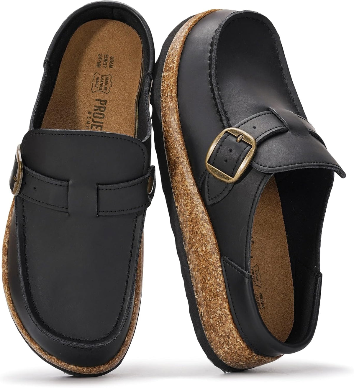 Project Cloud 100% Genuine Leather Moccasin Clogs for Women Fall Shoes
